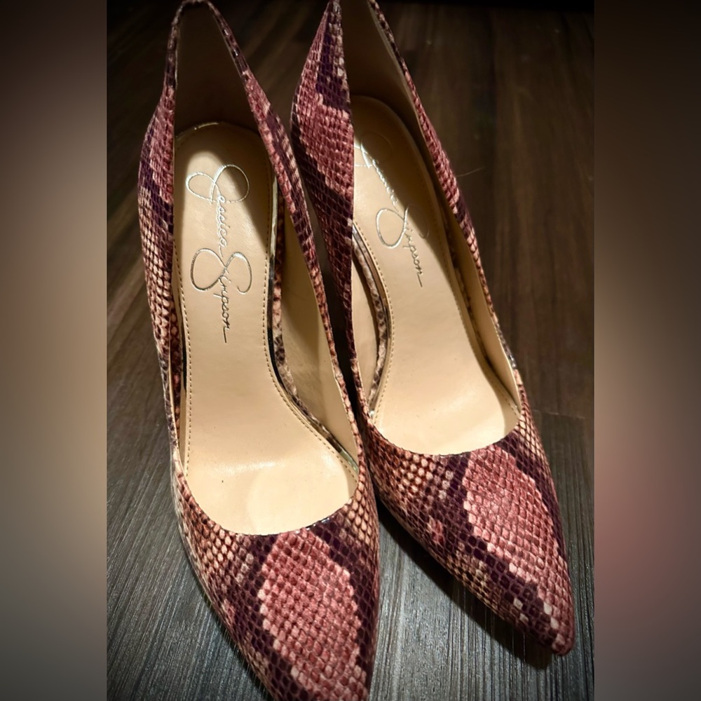 Snake Skin Jessica Simpson High Heel Designer Shoe